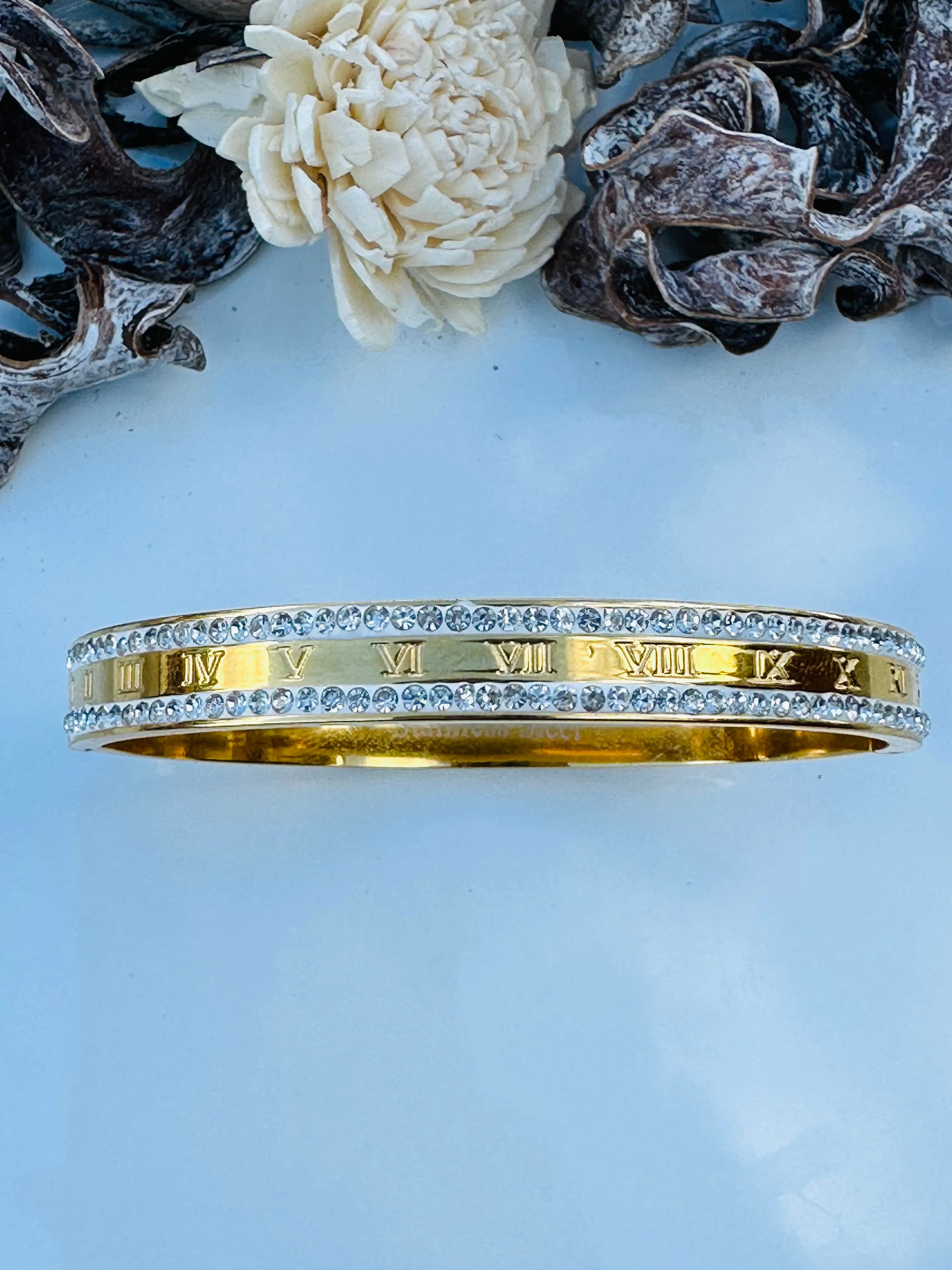Gold Stainless Steel Bangle Bracelet