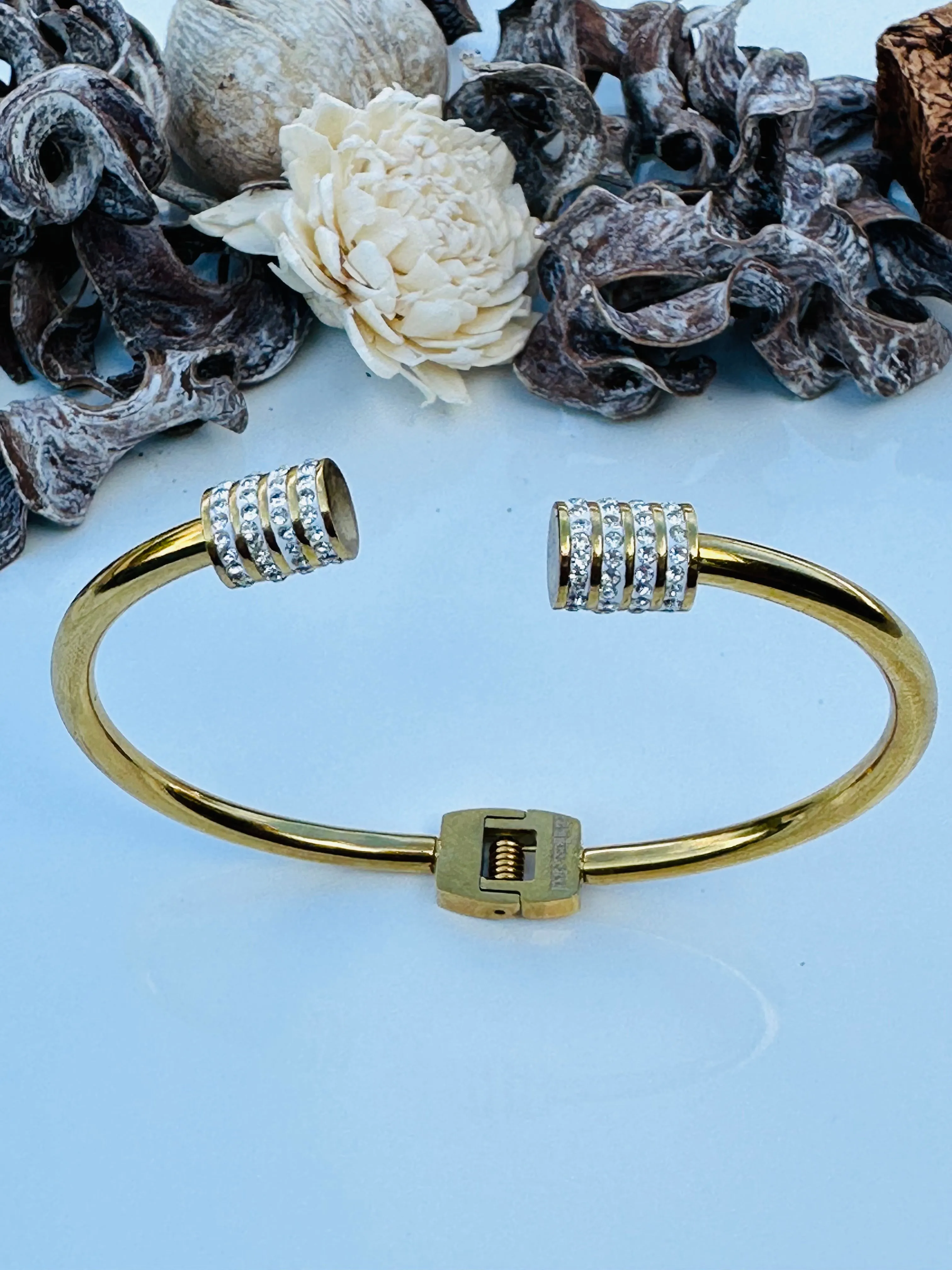 Gold Stainless Steel Bangle Bracelet