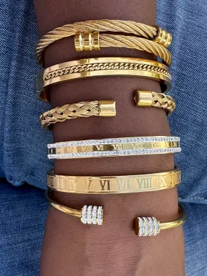 Gold Stainless Steel Bangle Bracelet