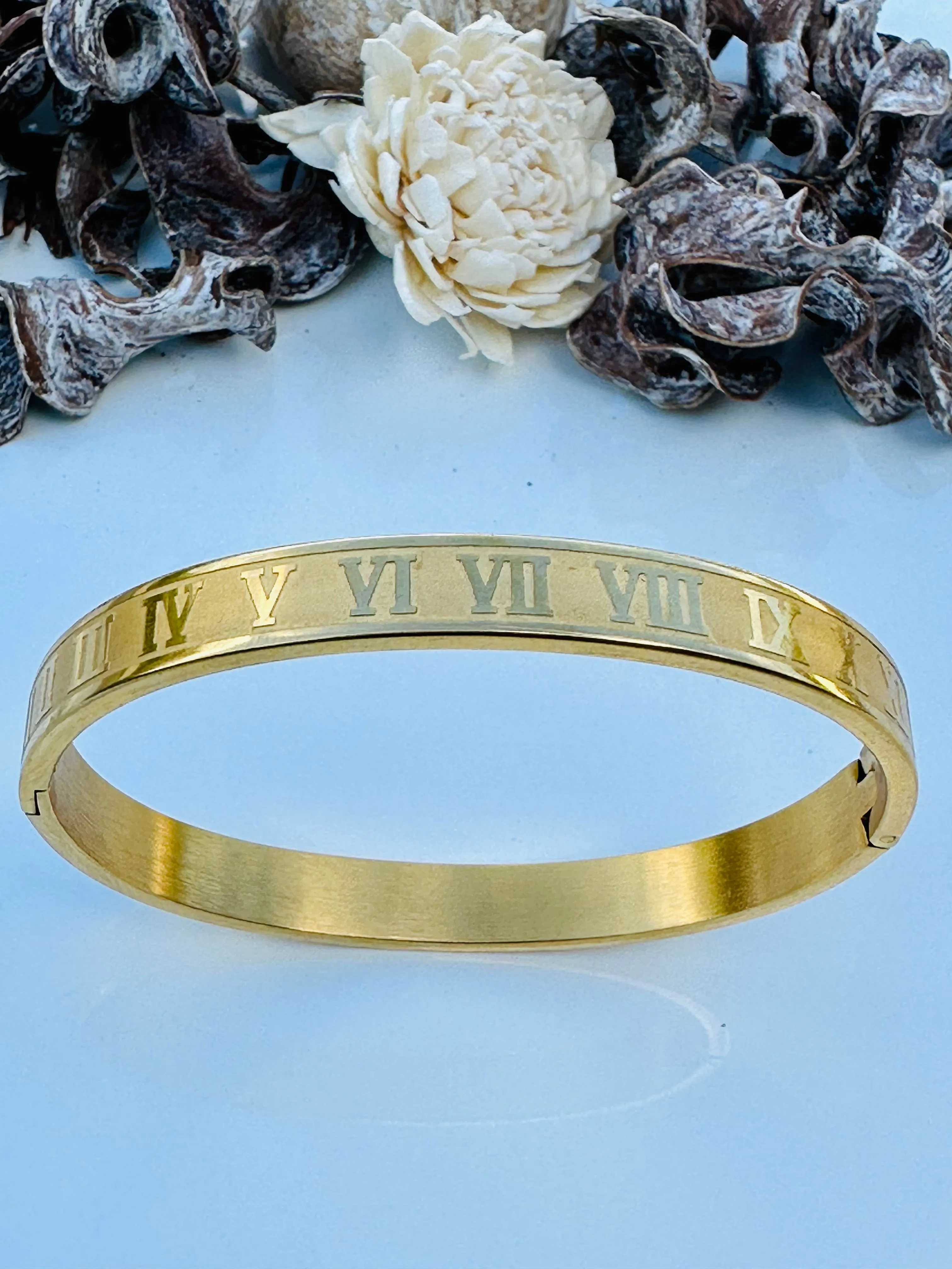 Gold Stainless Steel Bangle Bracelet