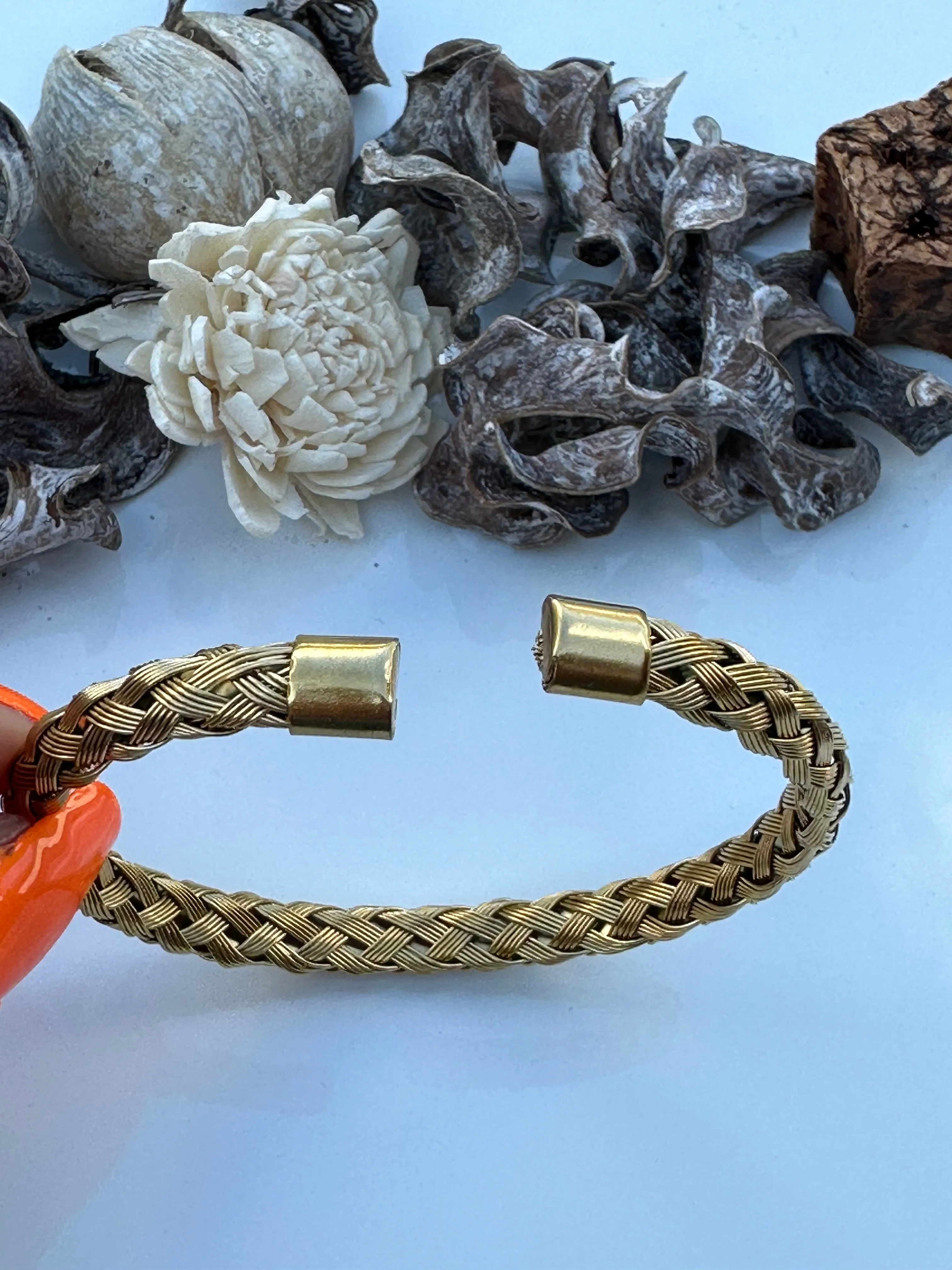 Gold Stainless Steel Bangle Bracelet