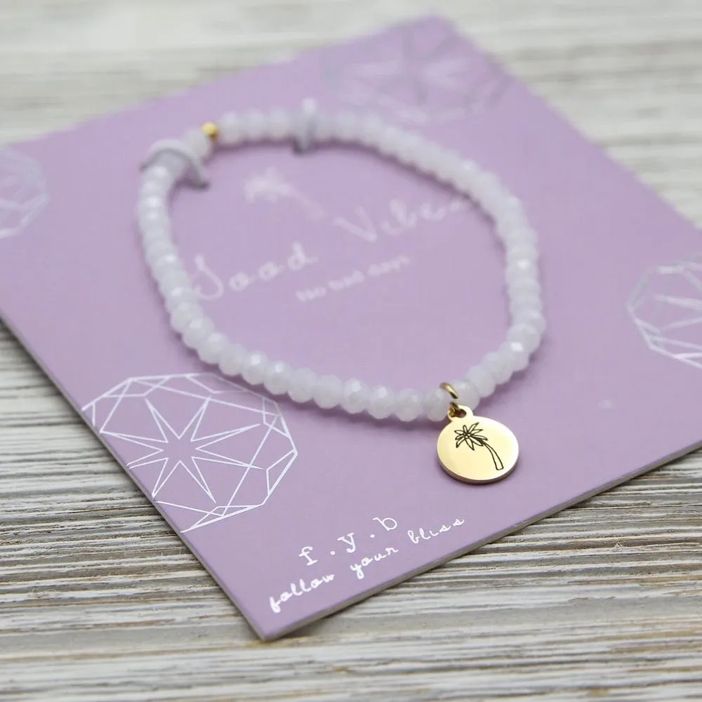 Good Vibes ~ Stretchy White Crystal Bracelet