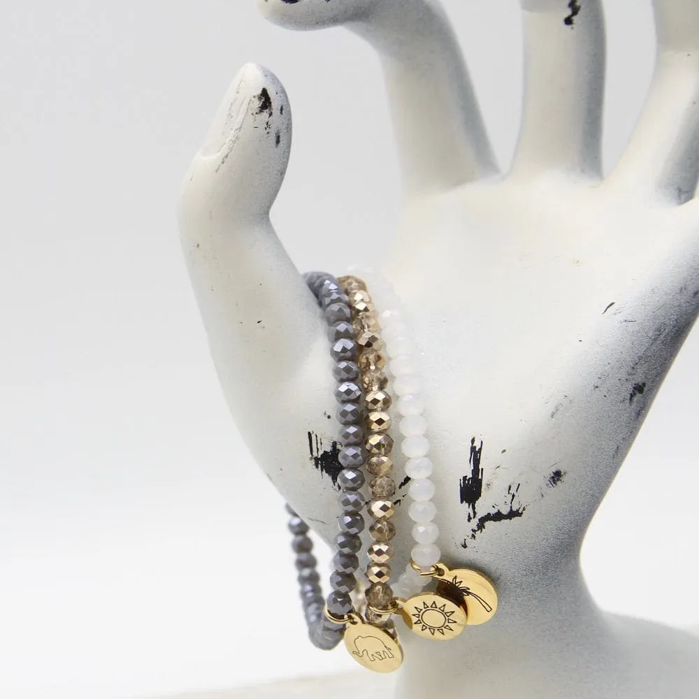 Good Vibes ~ Stretchy White Crystal Bracelet