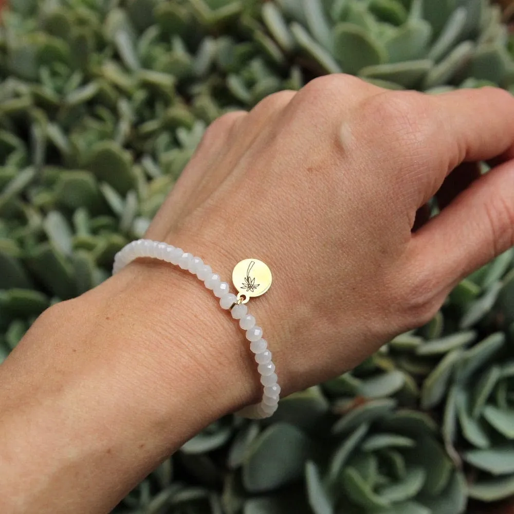 Good Vibes ~ Stretchy White Crystal Bracelet