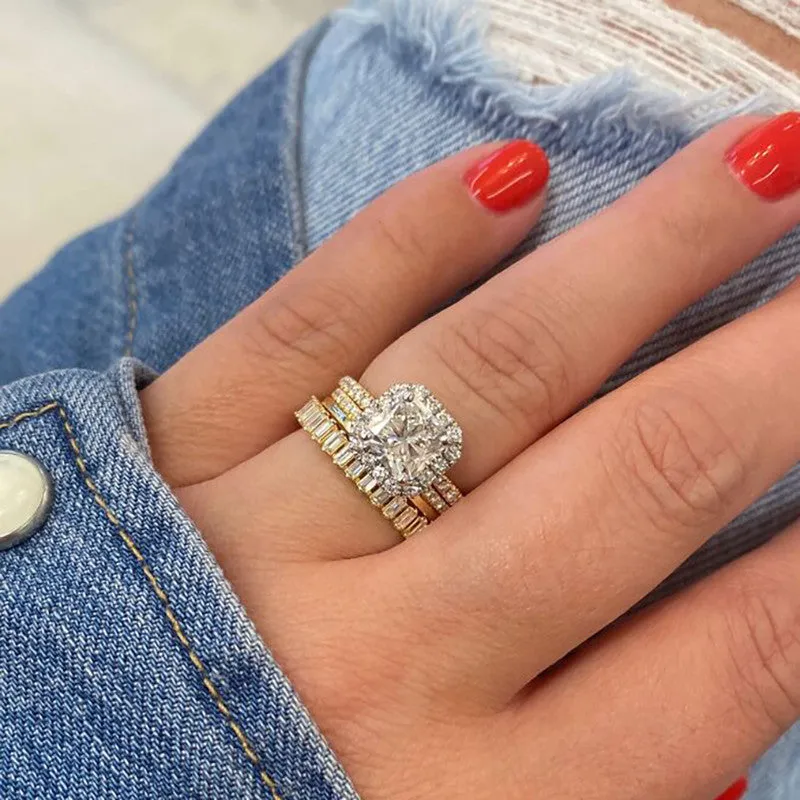 Halo Engagement Ring with 2.0  ct. Radiant