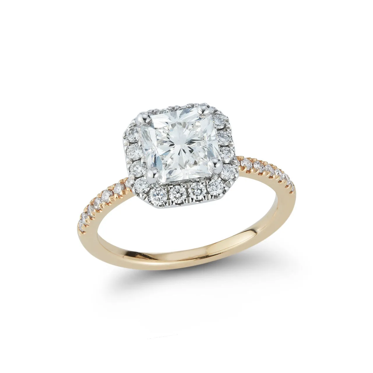 Halo Engagement Ring with 2.0  ct. Radiant
