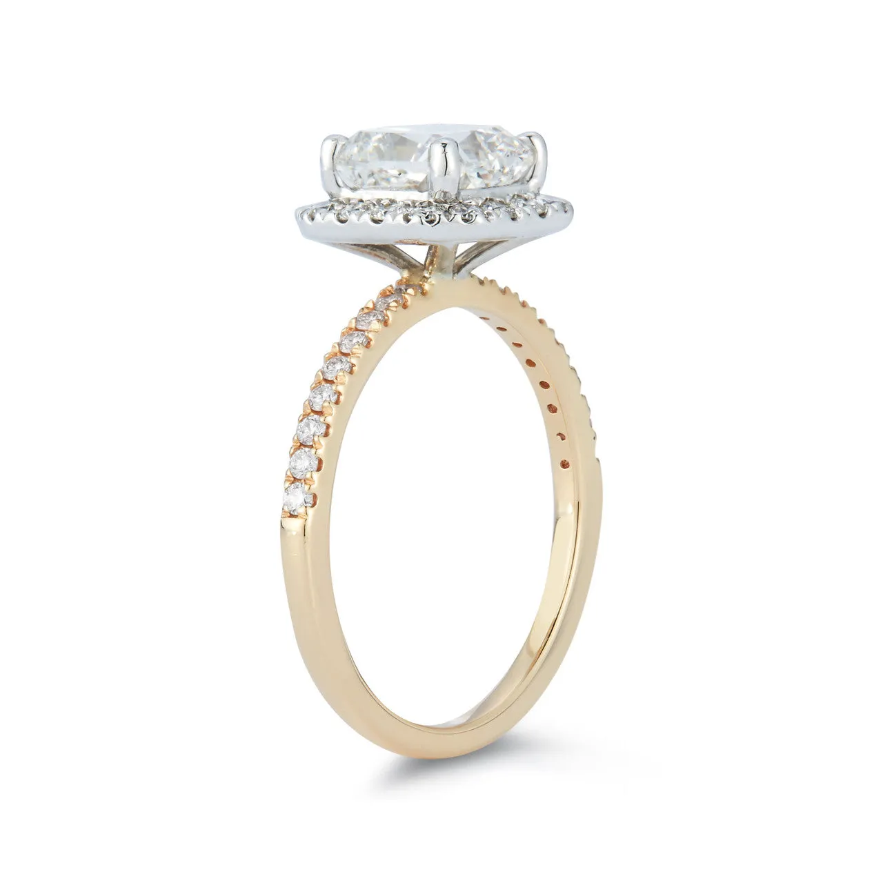 Halo Engagement Ring with 2.0  ct. Radiant