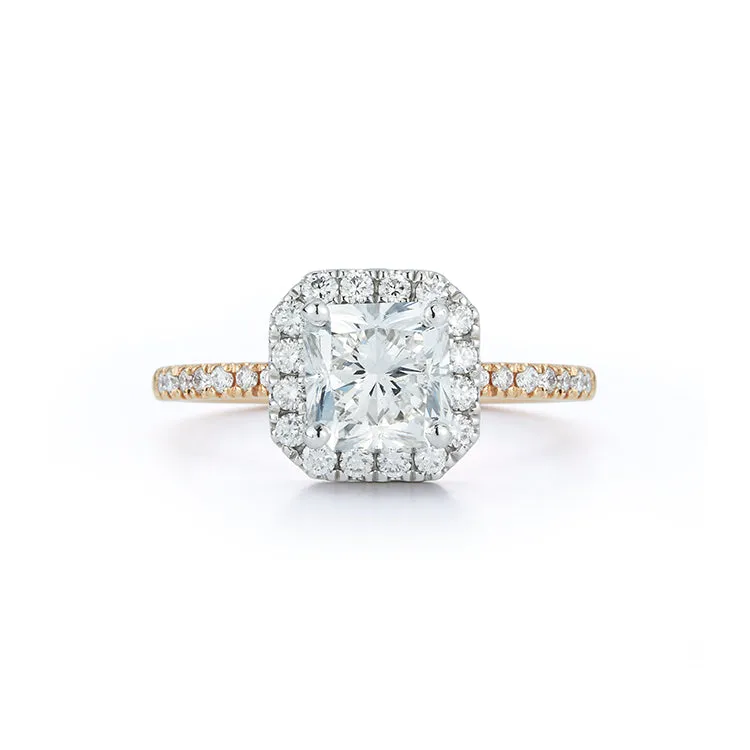 Halo Engagement Ring with 2.0  ct. Radiant