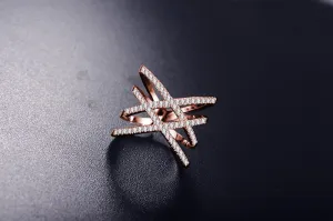 Hot Sale! Double X Shape Silver Plated Ring