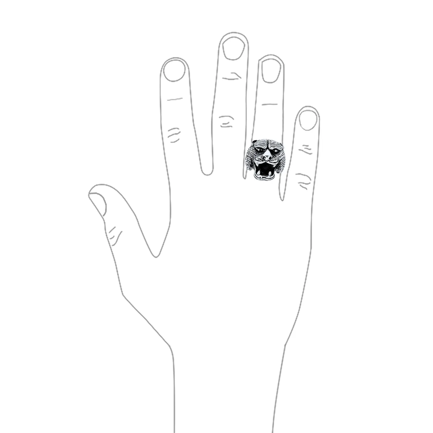 Hunter Norse Viking Mens Silver Ring: Fierce Bear Head Oxidized .925 Sterling