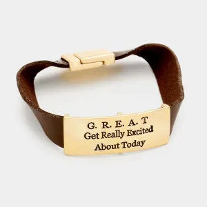 iLLASPARKZ "G.R.E.A.T" faux leather MAGNETIC bracelet