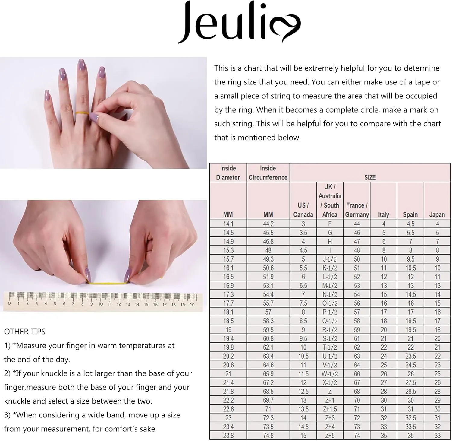 Jeulia Classic Princess Cut Sterling Silver Ring Cubic Zirconia Wedding Diamond Band Rings Engagement Bridal Anniversary Rings for her