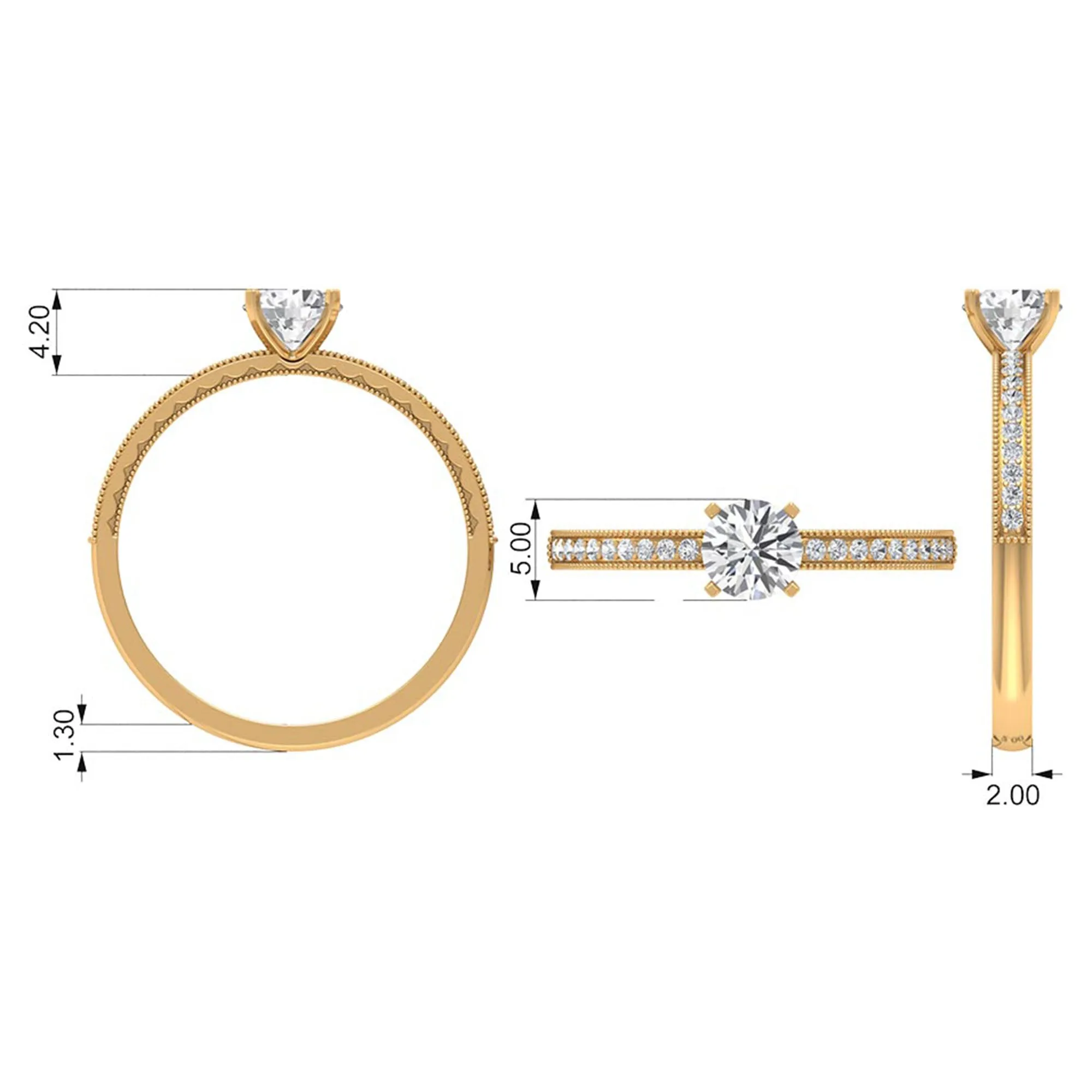 Lab Grown Diamond Solitaire Engagement Ring