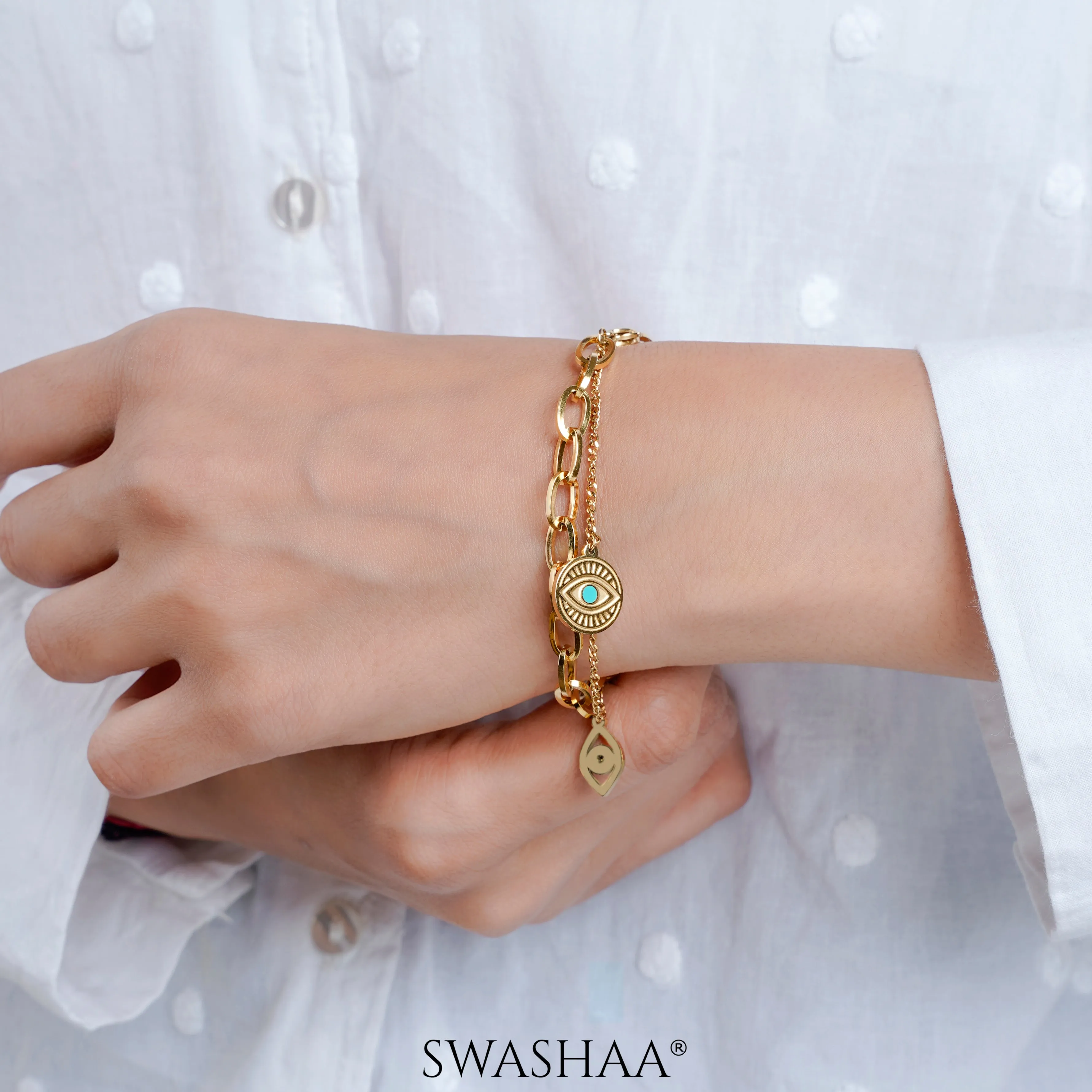 Larla Eye 18K Gold Plated Bracelet
