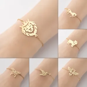 Light Luxury Animal Bracelet Ins Butterfly Bird Crown Lion