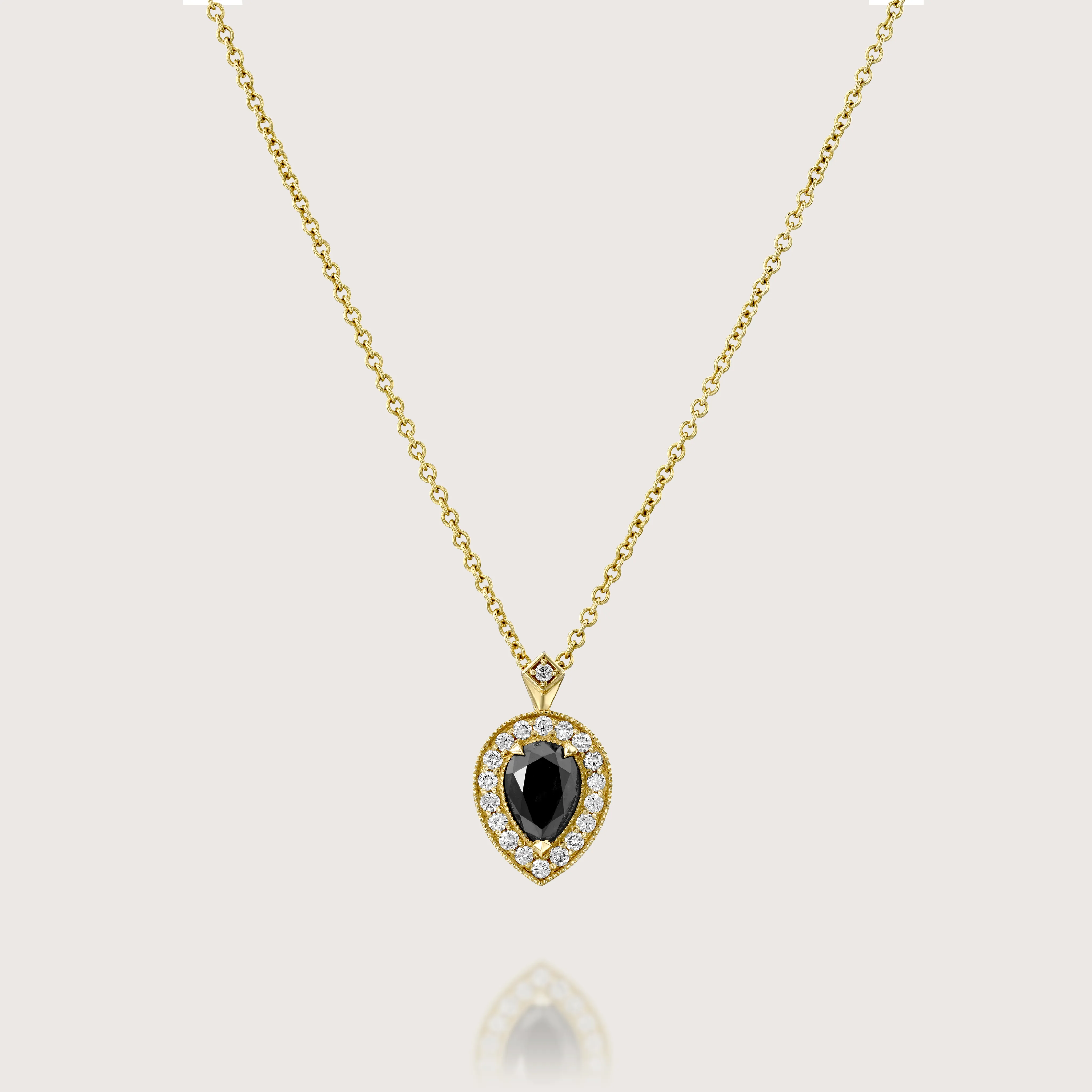 Luna Necklace with Black Diamond