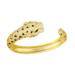 Majestic Panther: 18K Gold Plated Cubic Zirconia Bracelet