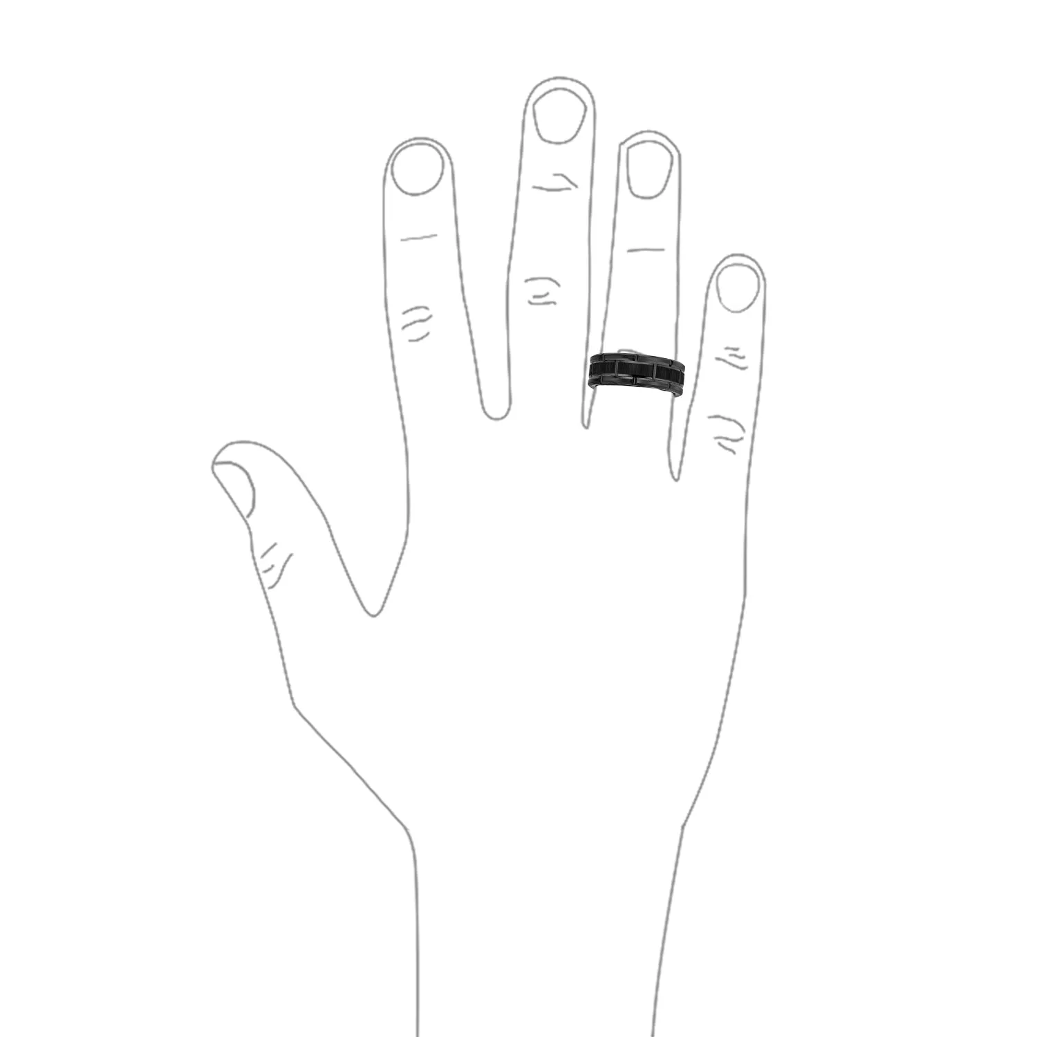 Men's Tungsten Wedding Band Mechanic Car Racer Tire Ring Matte Black Finish