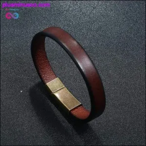 New Men Jewelry Punk Brown Braided Leather Bracelet for Men
