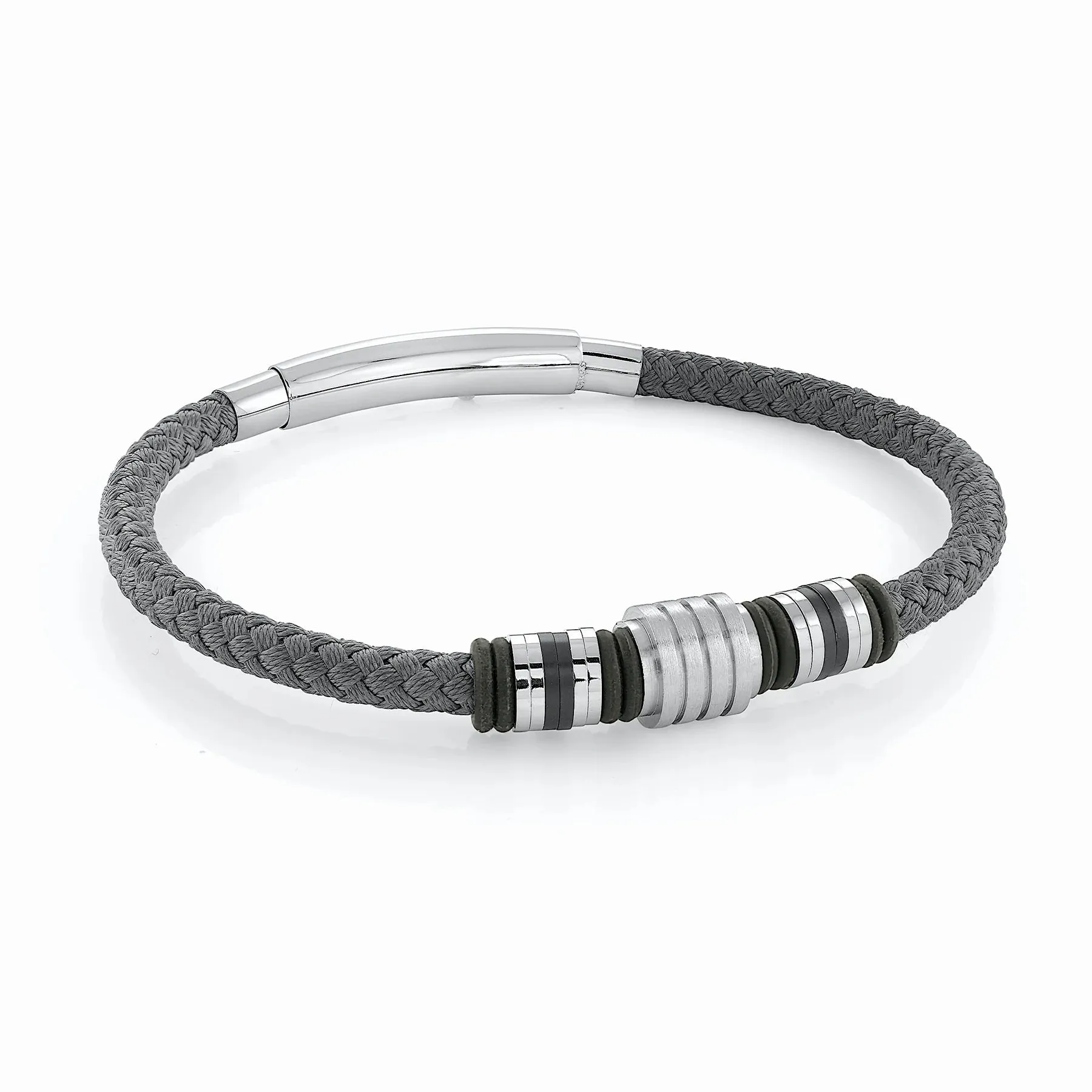 Nylon Centre Polished Bracelet | Italgem Steel