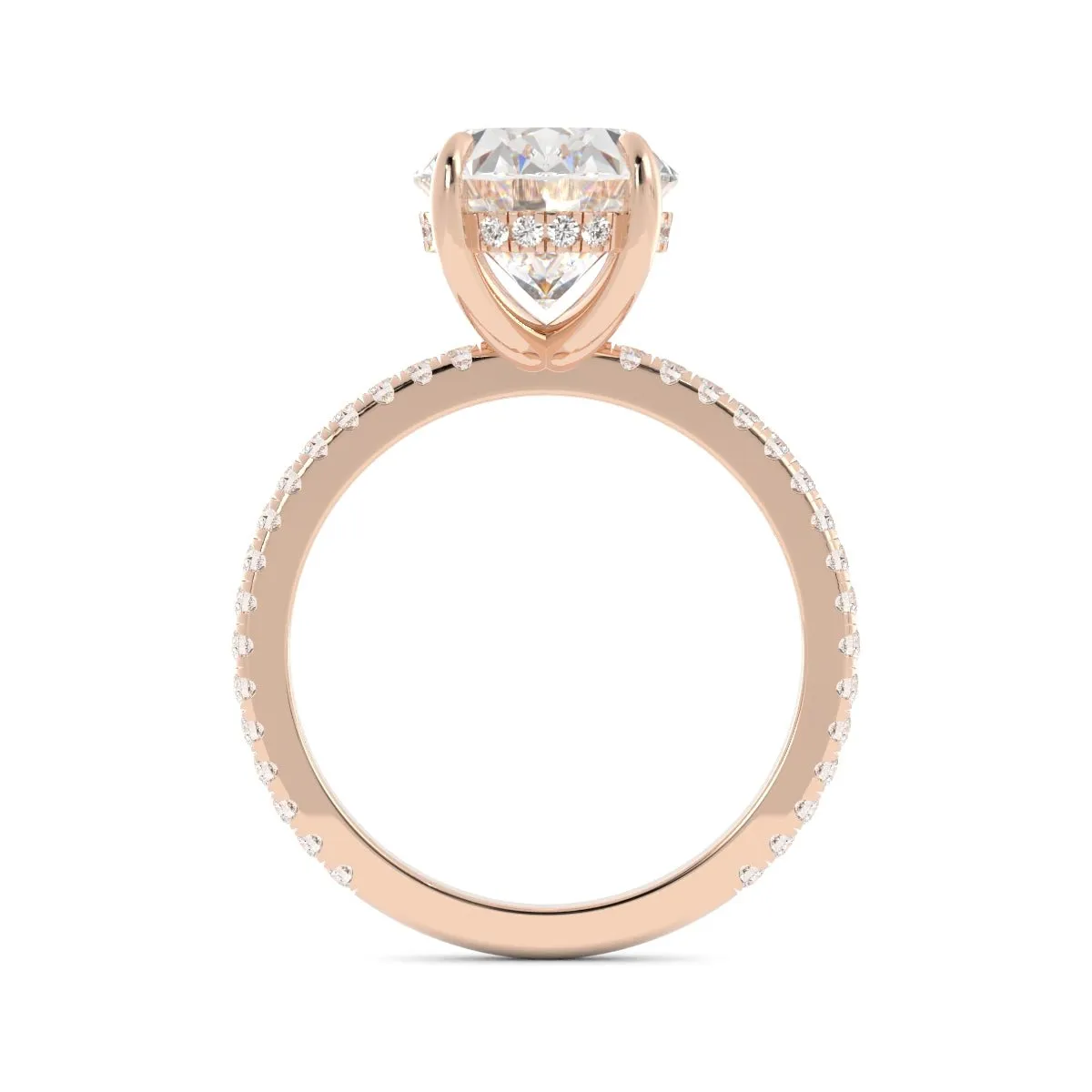 Oval Hidden Halo Diamond Ring