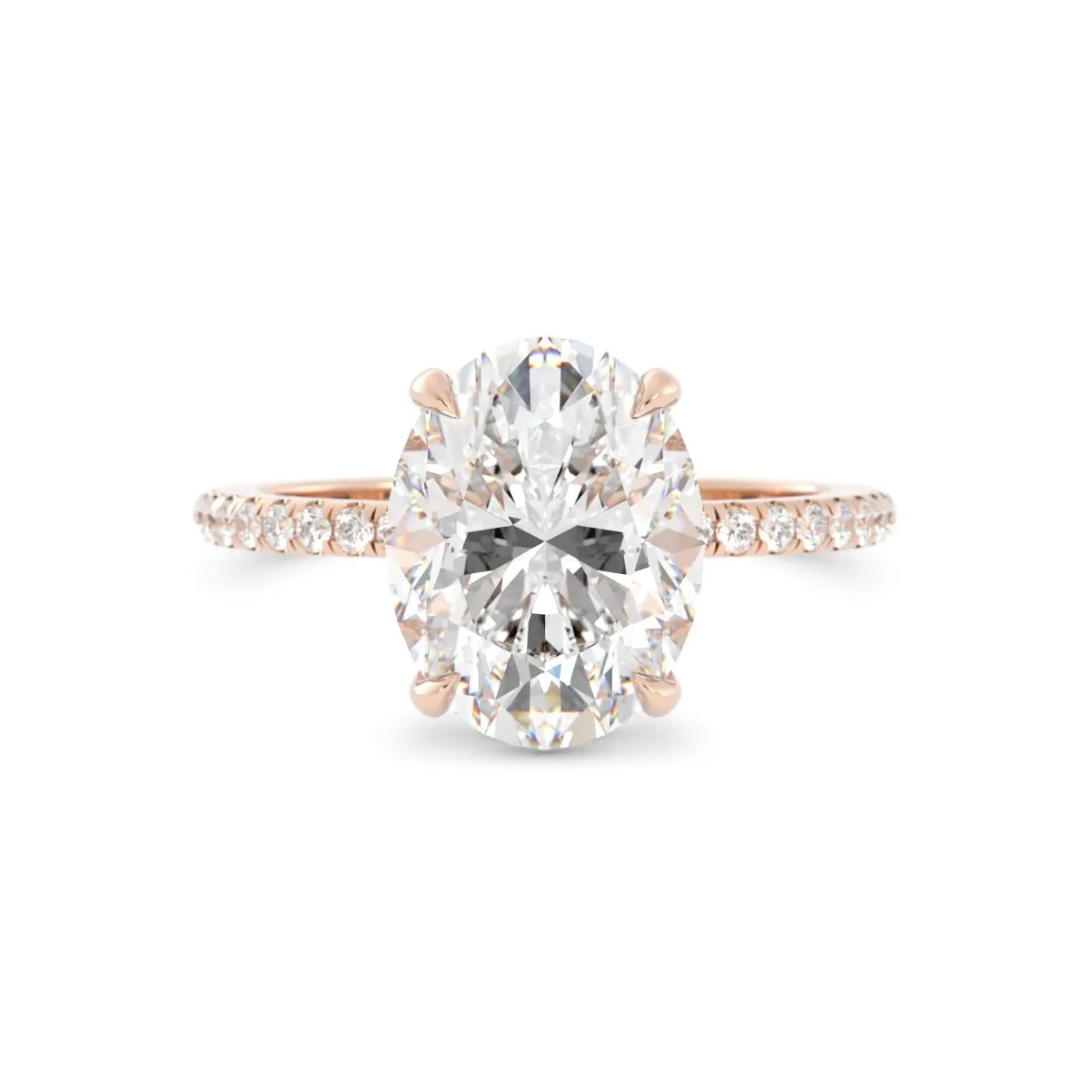 Oval Hidden Halo Diamond Ring