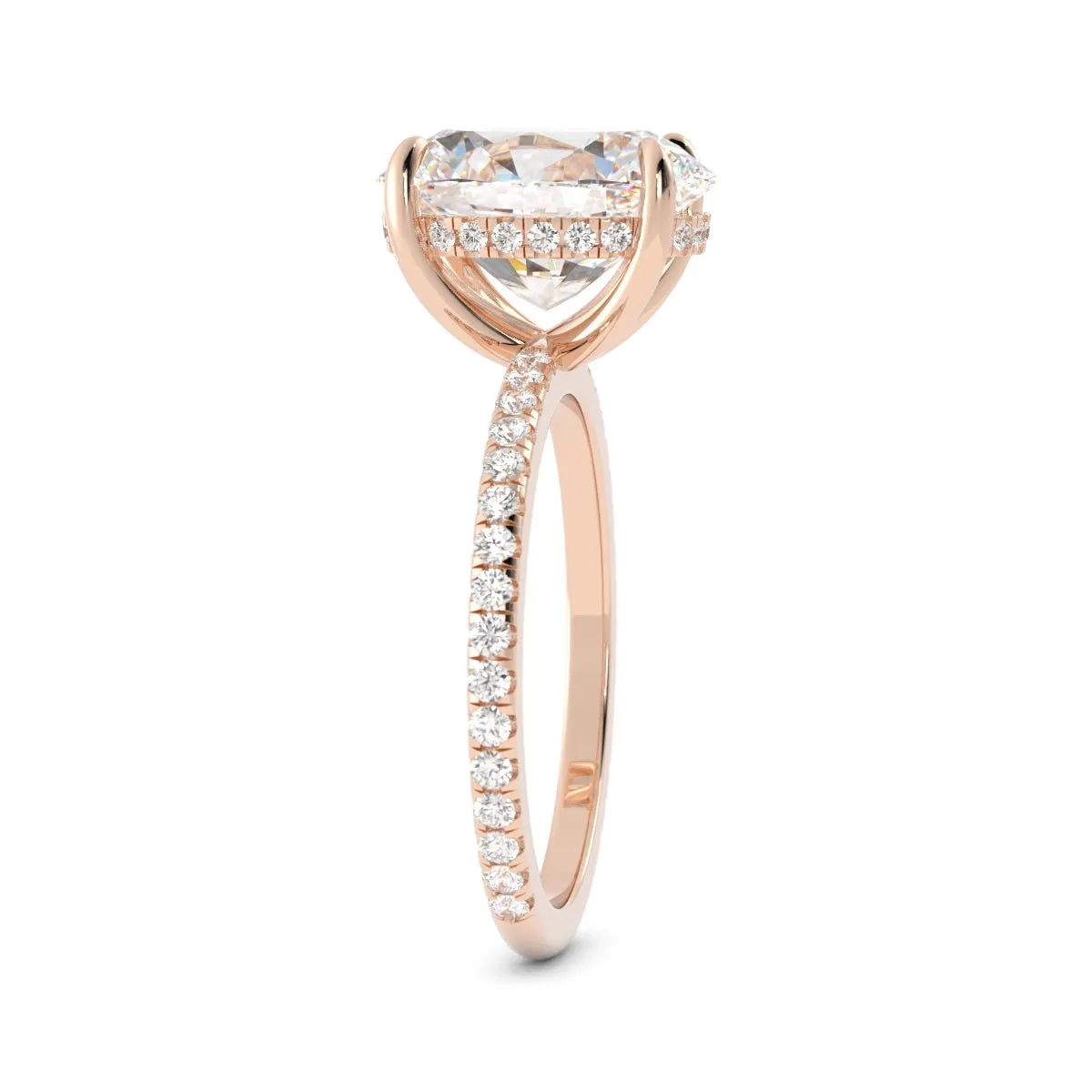 Oval Hidden Halo Diamond Ring
