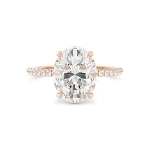 Oval Hidden Halo Diamond Ring