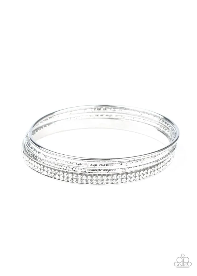 Paparazzi Bracelet ~ Heap It On - White