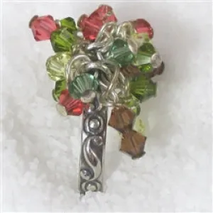 Pink Tones Crystal Party Ring Size 8