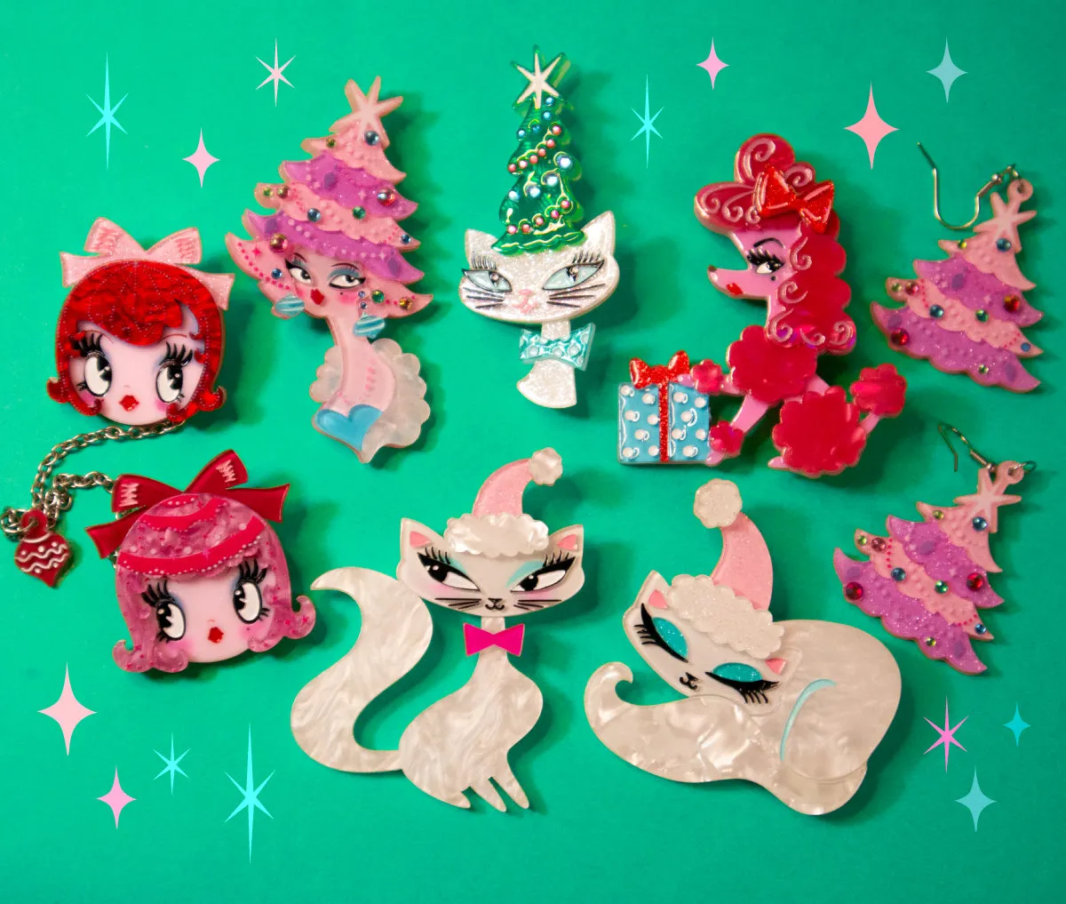 Pinkmas Glam Brooch by Miss Fluff x Lipstick & Chrome
