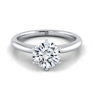 Platinum Round Brilliant  Timeless Comfort Fit Engagement Ring