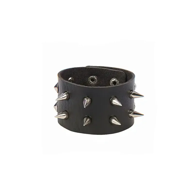 PU Punk Gothic  Spike Stud Heart Skull Chain Bracelet