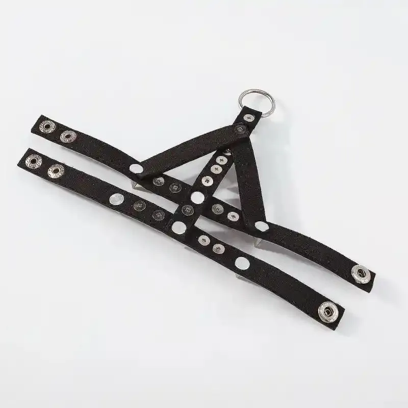 PU Punk Gothic  Spike Stud Heart Skull Chain Bracelet