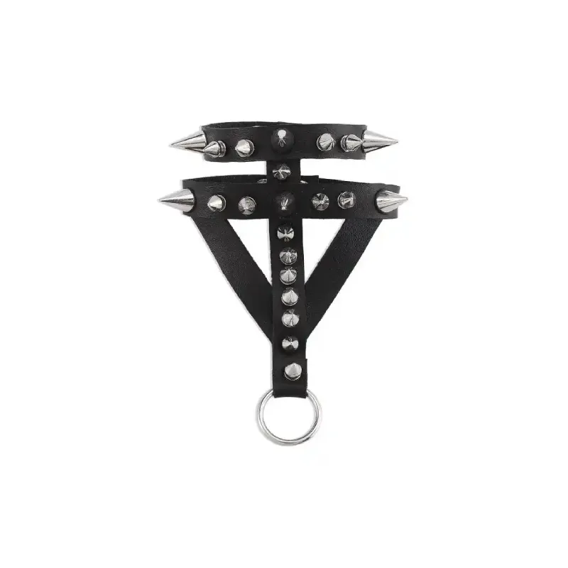 PU Punk Gothic  Spike Stud Heart Skull Chain Bracelet