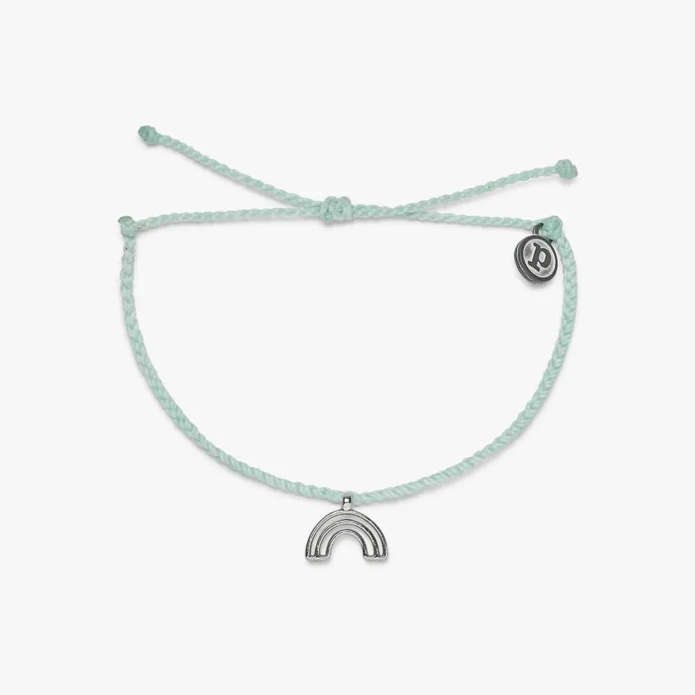 Pura Vida Original Chasing Rainbows Bracelet - Iron-Coated Charm, Adjustable Band - 100% Waterproof