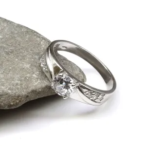 Real Silver White CZ Men's ring