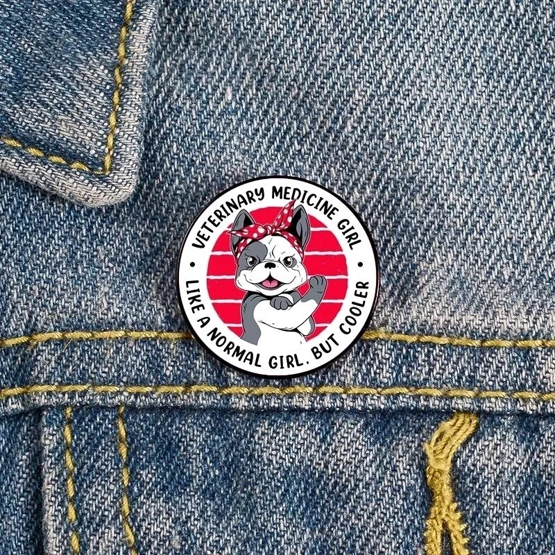 Retro Pin Cartoon Character Mixed Materials Printing Unisex Brooches