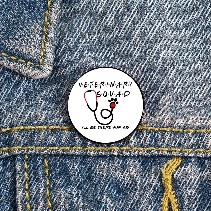 Retro Pin Cartoon Character Mixed Materials Printing Unisex Brooches