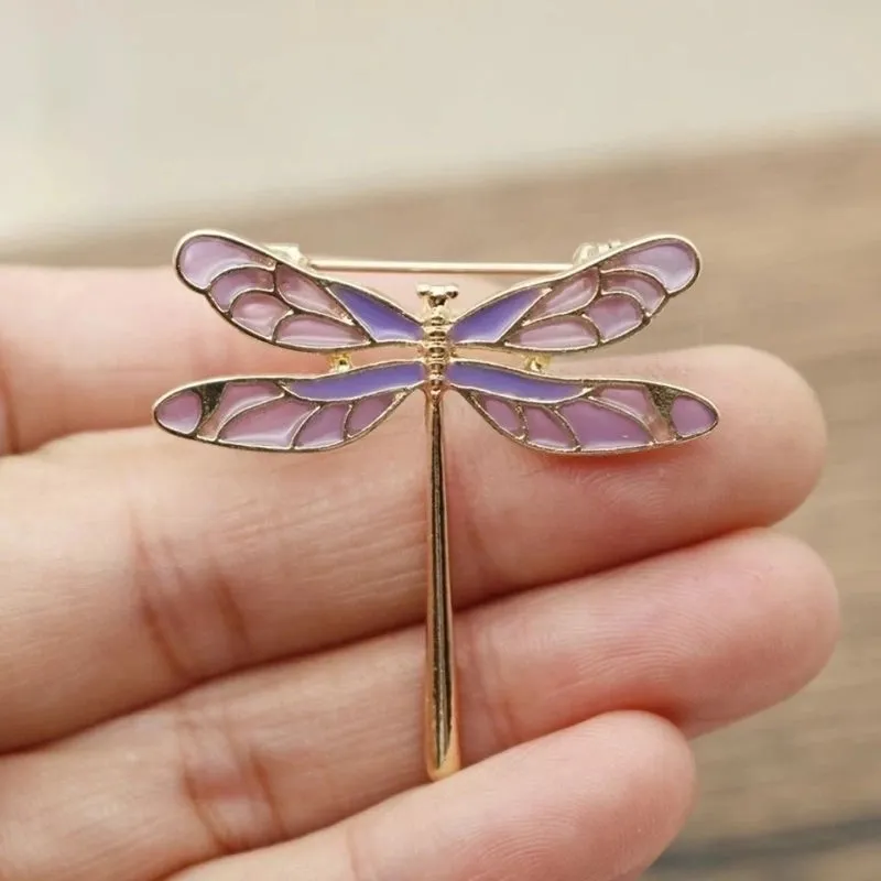 Retro Pin Dragonfly Alloy Enamel Inlay Zircon Women'S Brooches