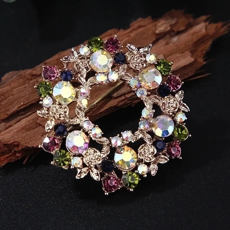 Retro Pin Flower Bow Knot Alloy Inlay Artificial Pearls Rhinestones Women'S Brooches