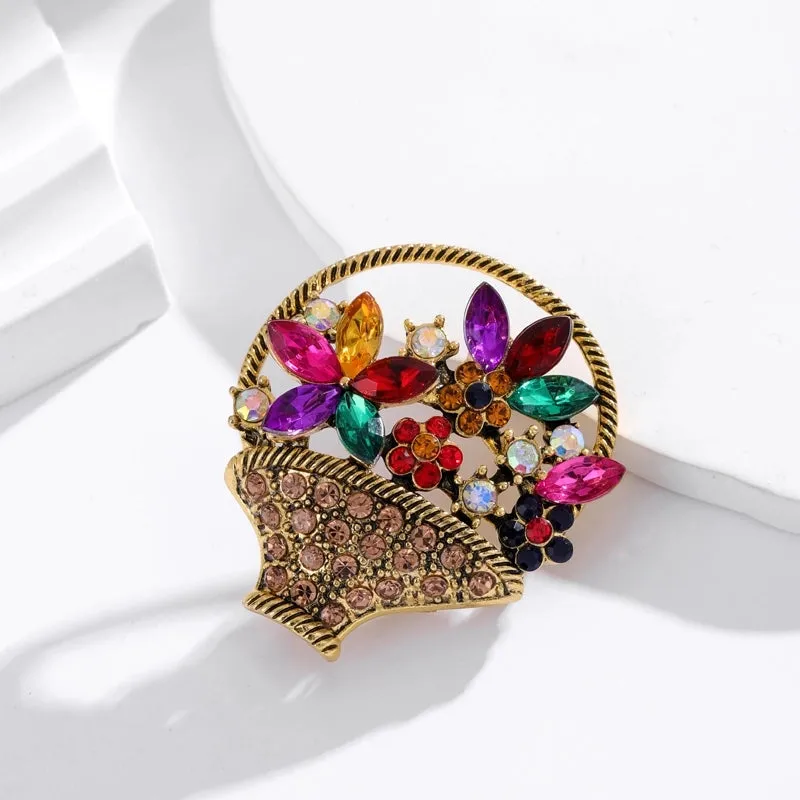 Retro Simple Style Animal Plant Alloy Inlay Rhinestones Women's Brooches