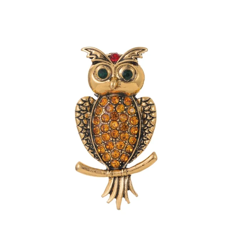 Retro Simple Style Animal Plant Alloy Inlay Rhinestones Women's Brooches