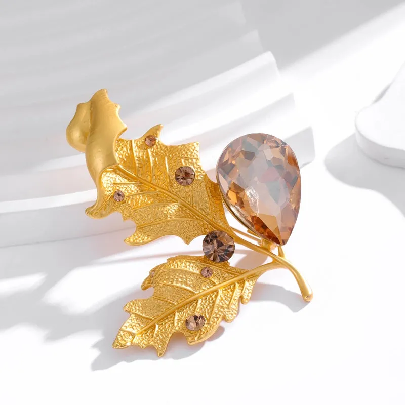 Retro Simple Style Animal Plant Alloy Inlay Rhinestones Women's Brooches