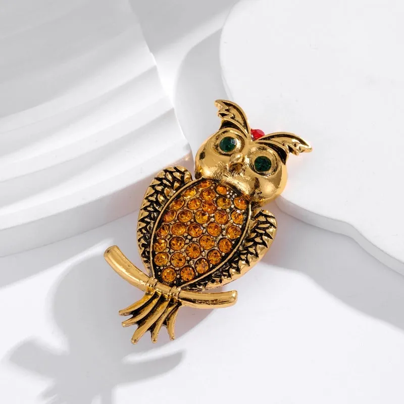 Retro Simple Style Animal Plant Alloy Inlay Rhinestones Women's Brooches