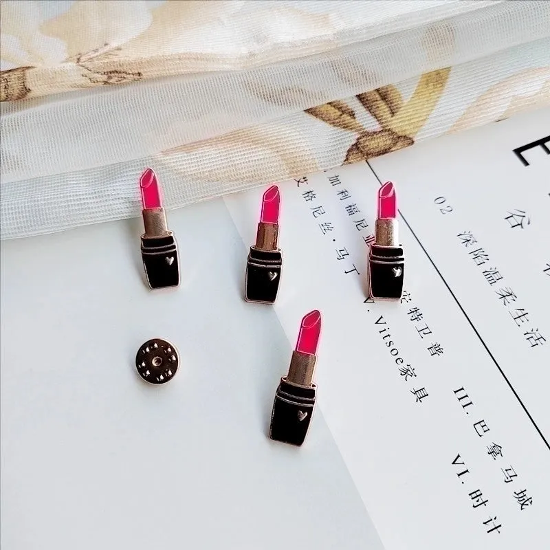 Retro Sweet Pin Lipstick Palm Alloy Women'S Brooches 1 Piece