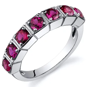 Ruby Round Cut Sterling Silver Ring Size 5