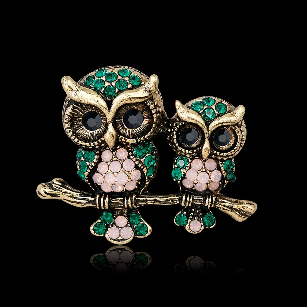 SB191 - Retro owl animal brooch