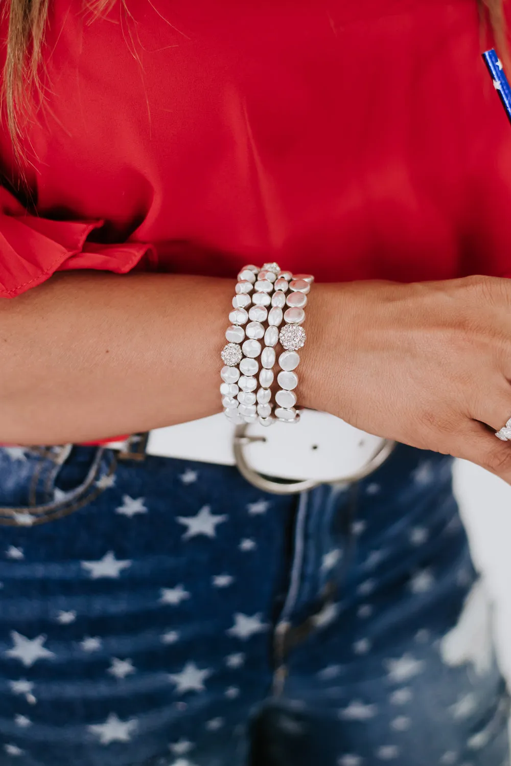 Shine Babe Bracelet Stack, Silver