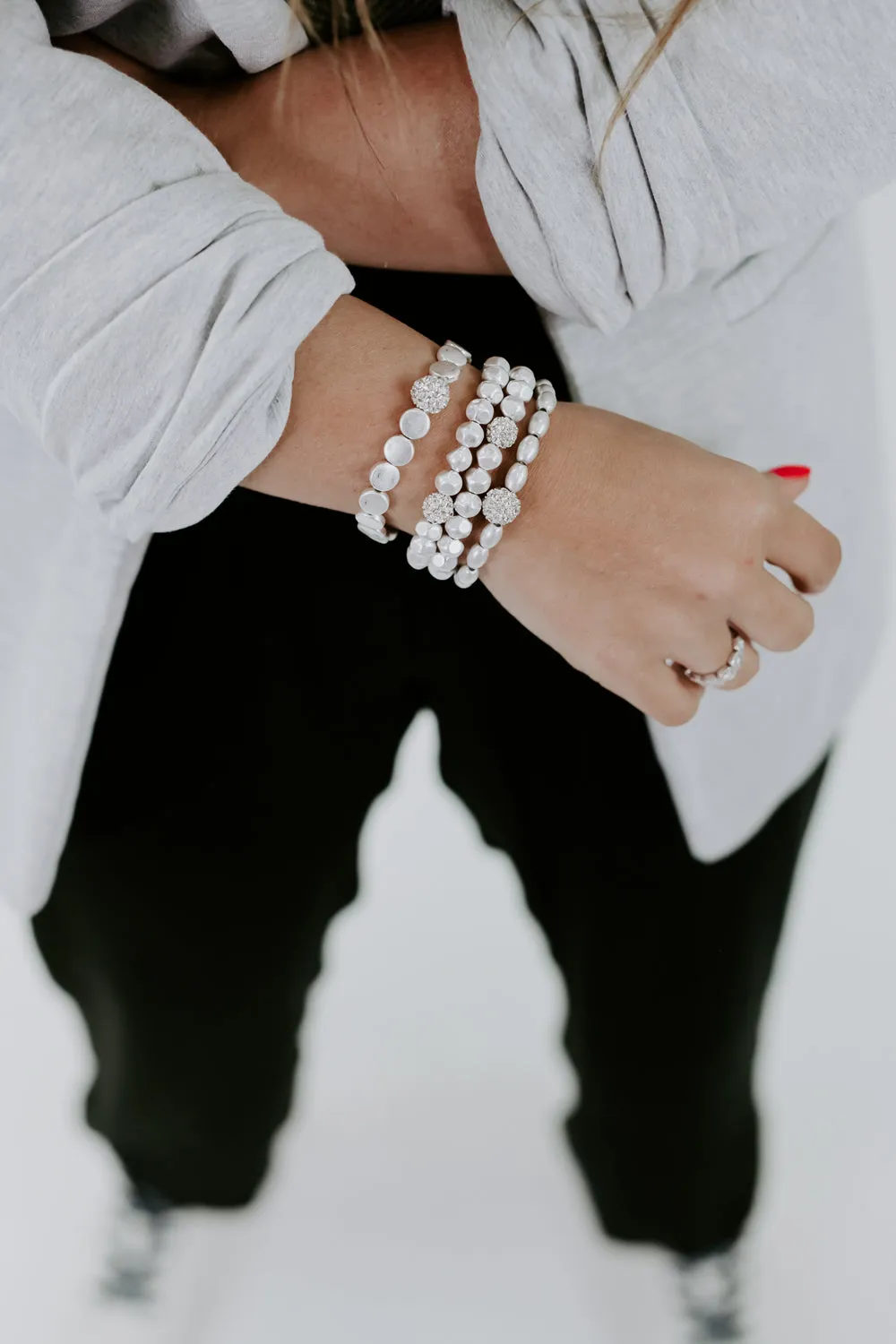 Shine Babe Bracelet Stack, Silver